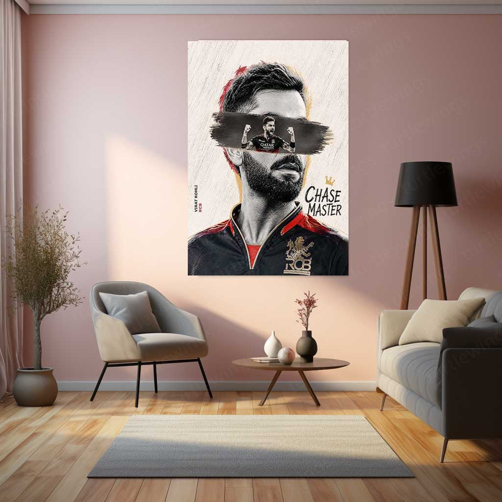 Virat Kohli RCB Celebration Metal Poster | IPL 2026 Cricket Champion Wall Art for Fans 04