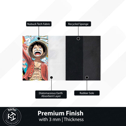 One Piece Floor Mat | Luffy & Straw Hat Pirates Manga Cover Flat Rug | Anti-Slip 3mm Absorbent Anime Floor Mat for Gaming Room, Bedroom & Otaku Space
