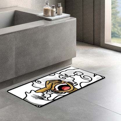 One Piece Luffy Gear 5 Inspired Floor Mat | Anime Hand & Mouth Art Flat Rug | Anti-Slip 3mm Absorbent Floor Mat for Gaming Room, Bedroom & Otaku Decor