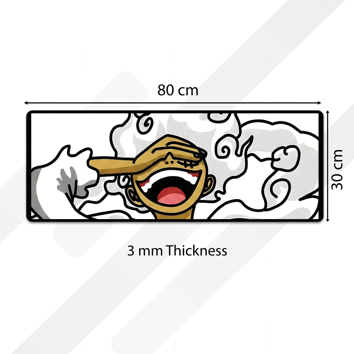 One Piece Luffy Gear 5 Inspired Floor Mat | Anime Hand & Mouth Art Flat Rug | Anti-Slip 3mm Absorbent Floor Mat for Gaming Room, Bedroom & Otaku Decor