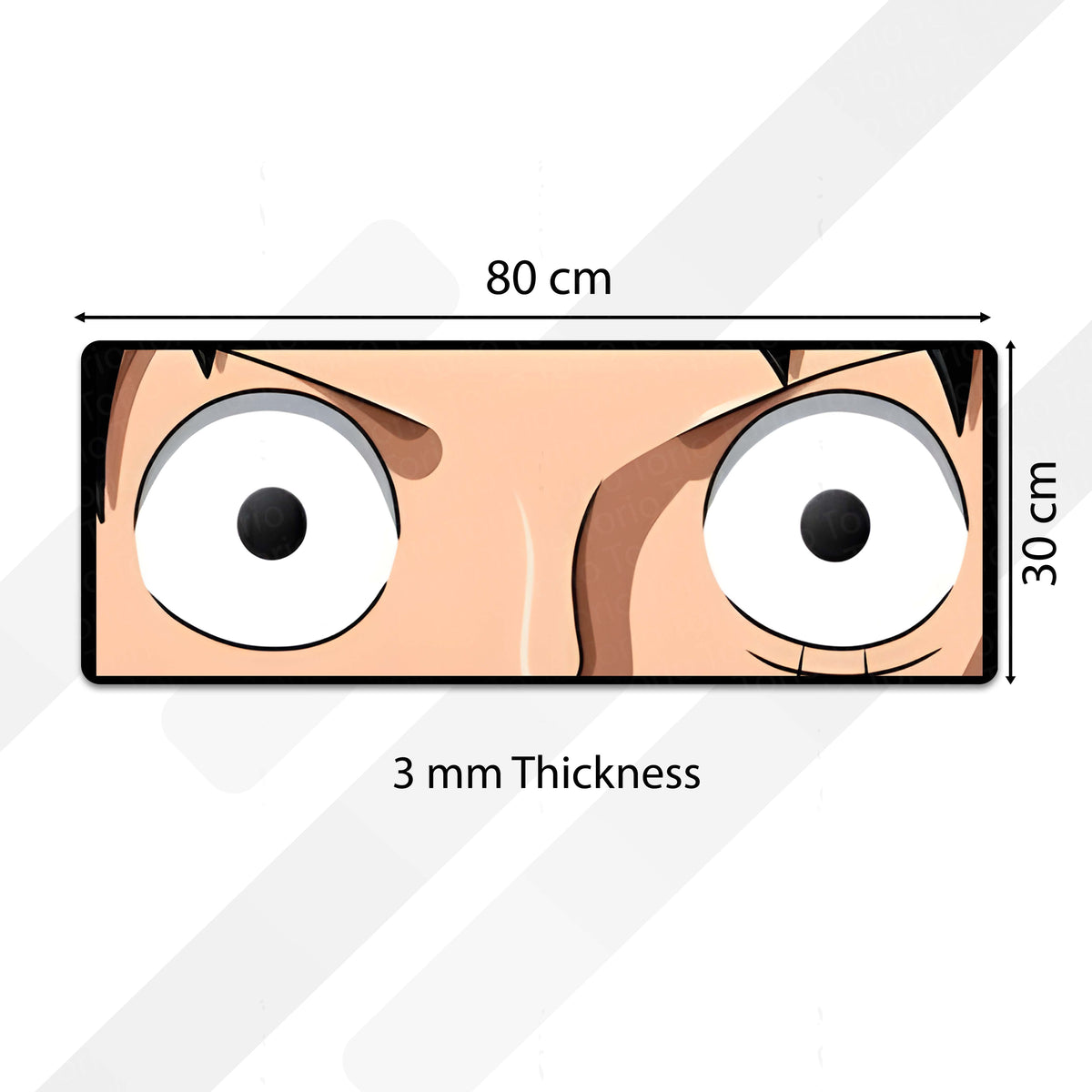 Anime Wide Eyes Floor Mat | One Piece Inspired Expression Art Flat Rug | Anti-Slip 3mm Absorbent Floor Mat for Bedroom, Gaming Room, Otaku & Anime Decor