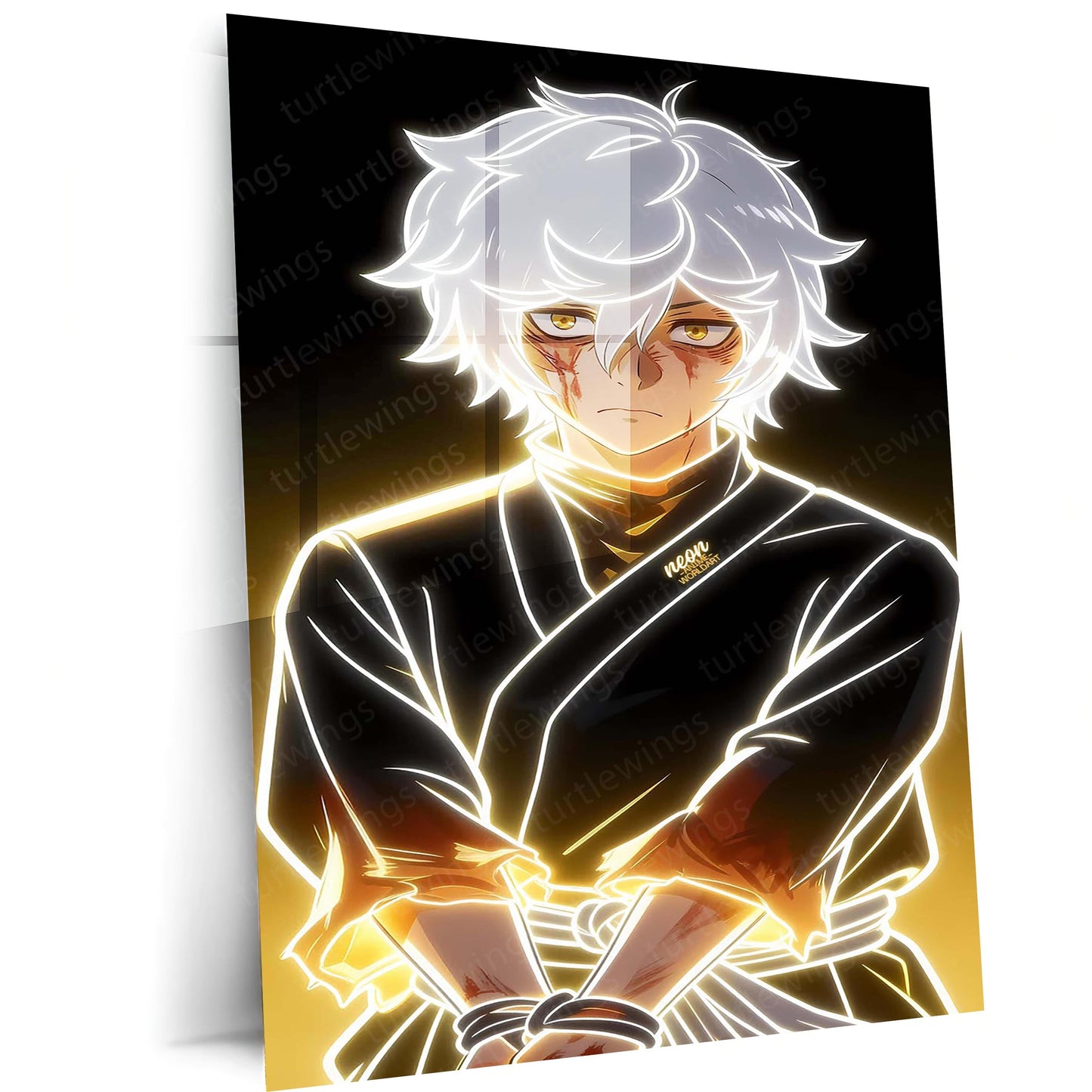 Anime Metal Poster | Gabimaru the Hollow Golden Aura Wall Art