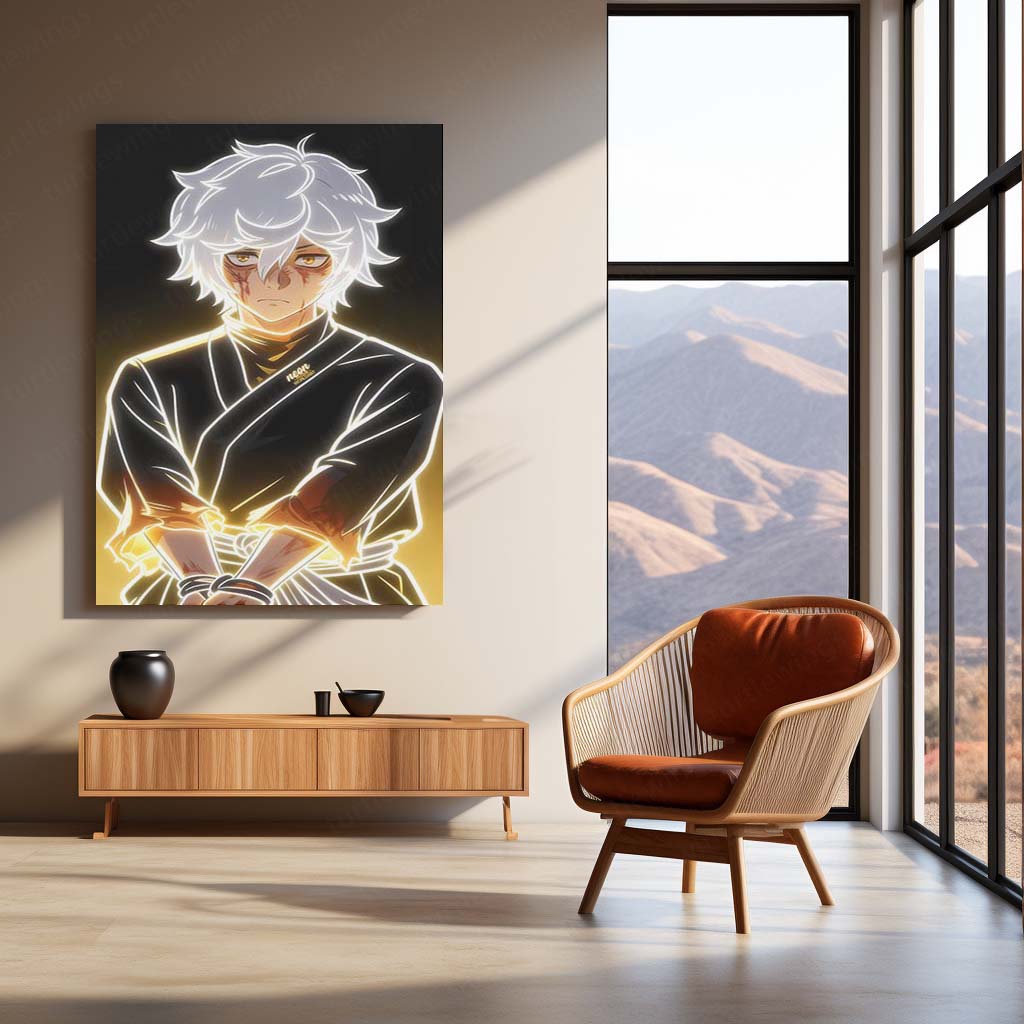 Anime Metal Poster | Gabimaru the Hollow Golden Aura Wall Art