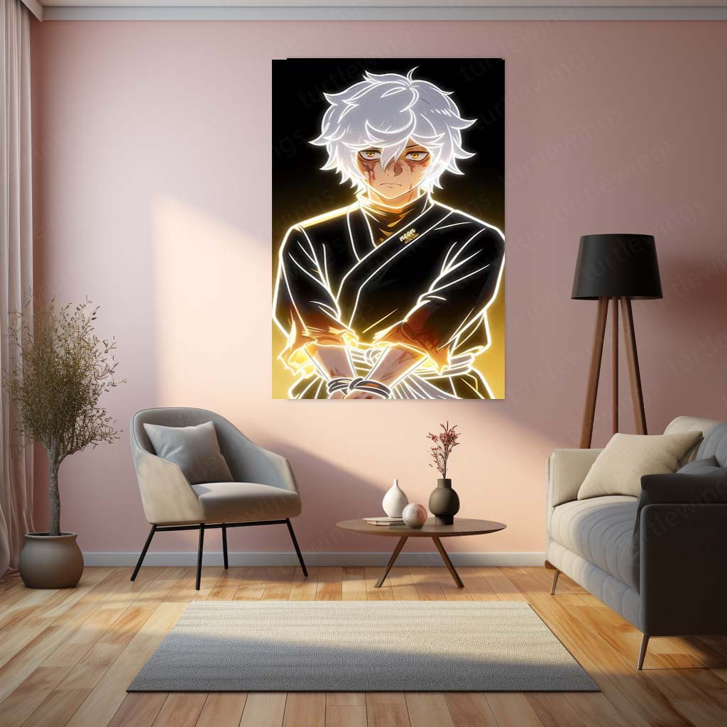 Anime Metal Poster | Gabimaru the Hollow Golden Aura Wall Art
