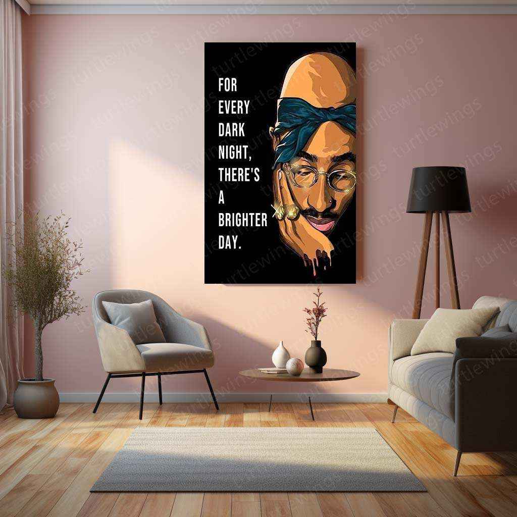 2Pac Metal Poster | Tupac Shakur Wall Art | Hip-Hop Legend Decor - TURTLEWINGS