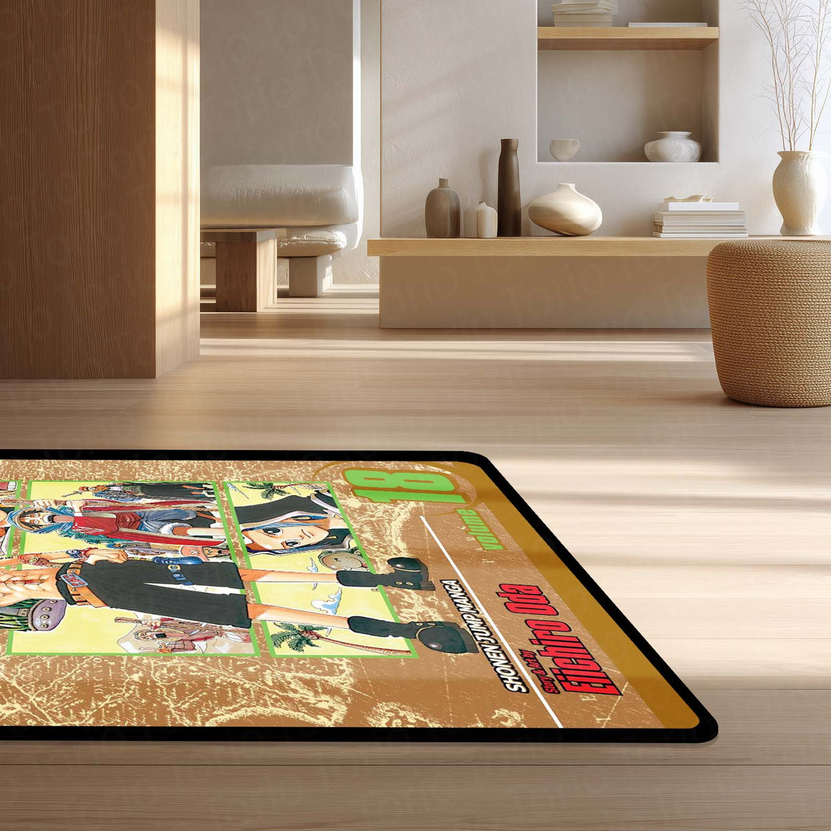One Piece Floor Mat | Eiichiro Oda Manga Cover Anime Flat Rug | Anti-Slip 3mm Absorbent Floor Mat for Gaming Room, Bedroom & Otaku Setup