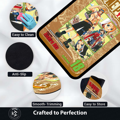 One Piece Floor Mat | Eiichiro Oda Manga Cover Anime Flat Rug | Anti-Slip 3mm Absorbent Floor Mat for Gaming Room, Bedroom & Otaku Setup