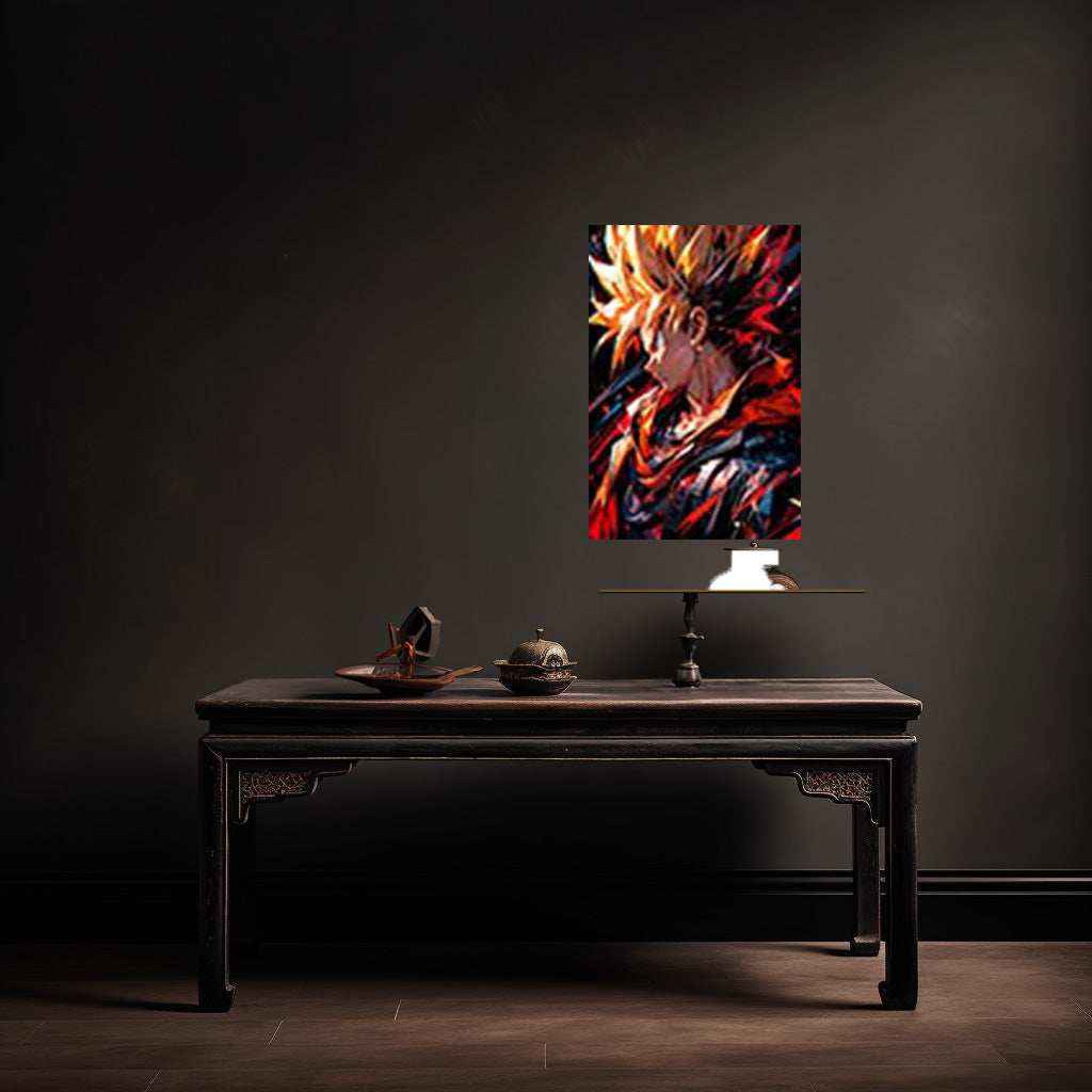 dbz Metal Poster | Super Saiyan Battle Art | Anime Wall Decor - TURTLEWINGS