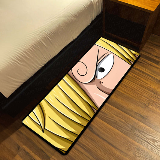 Sanji Curled Eyebrow Eye Floor Mat | One Piece Anime Eye Art Flat Rug | Anti-Slip 3mm Absorbent Floor Mat for Bedroom, Gaming Room & Otaku Decor