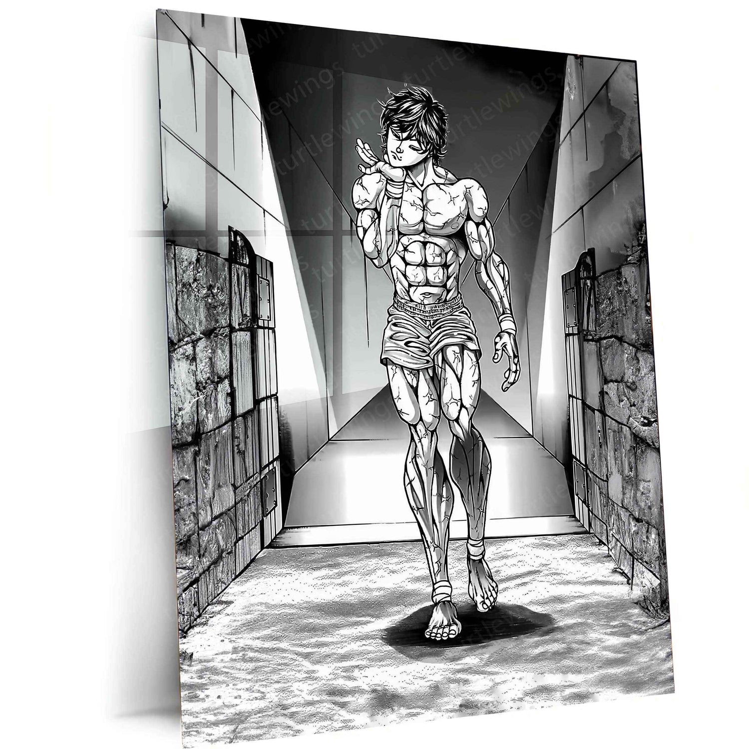 Baki Hanma Metal Poster | Anime Wall Art | Fighting Spirit & Martial Arts Decor - TURTLEWINGS