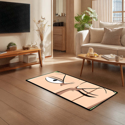 Anime Intense Warrior Eye Floor Mat | Minimal Anime Eye Art Flat Rug | Anti-Slip 3mm Absorbent Floor Mat for Bedroom, Gaming Room, Studio & Otaku Decor