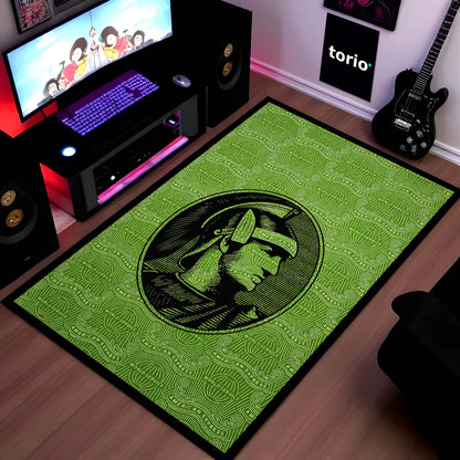 American Express Centurion Flat Rug | Green Luxury Card Inspired Area Flat Rug | Premium Anti-Slip Flat Rug for Office & Gaming Room