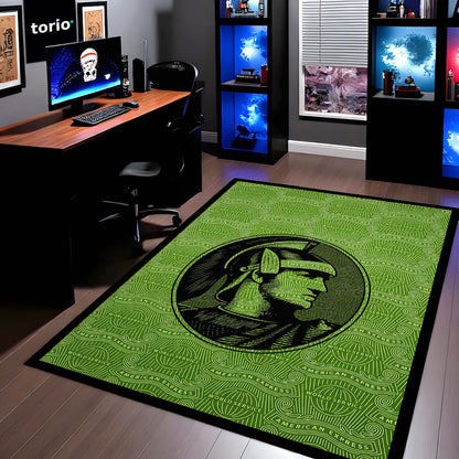 American Express Centurion Flat Rug | Green Luxury Card Inspired Area Flat Rug | Premium Anti-Slip Flat Rug for Office & Gaming Room