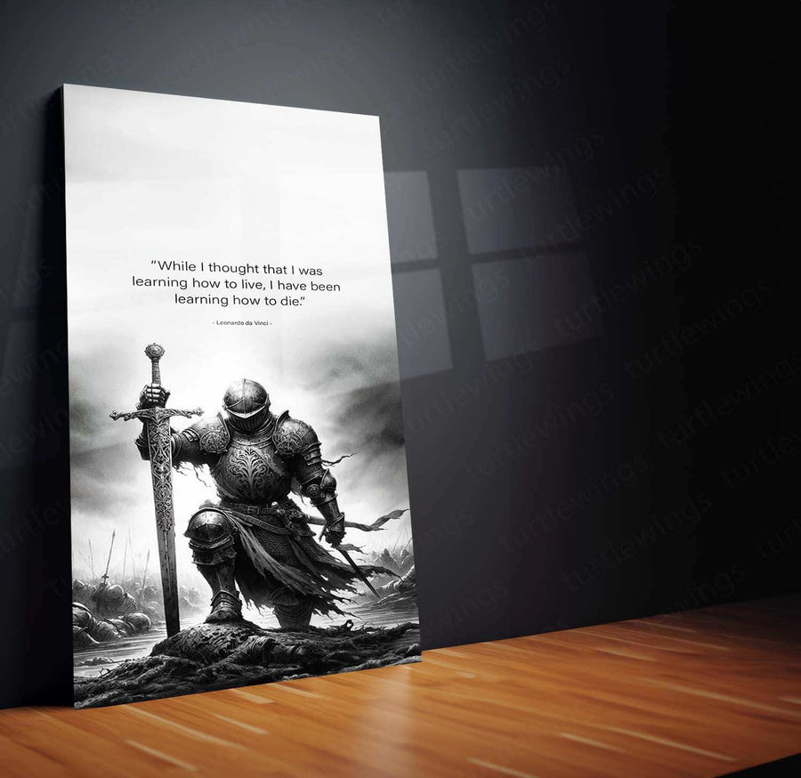 Leonardo da Vinci Warrior Quote – The Master of Art and Wisdom Metal Poster 2