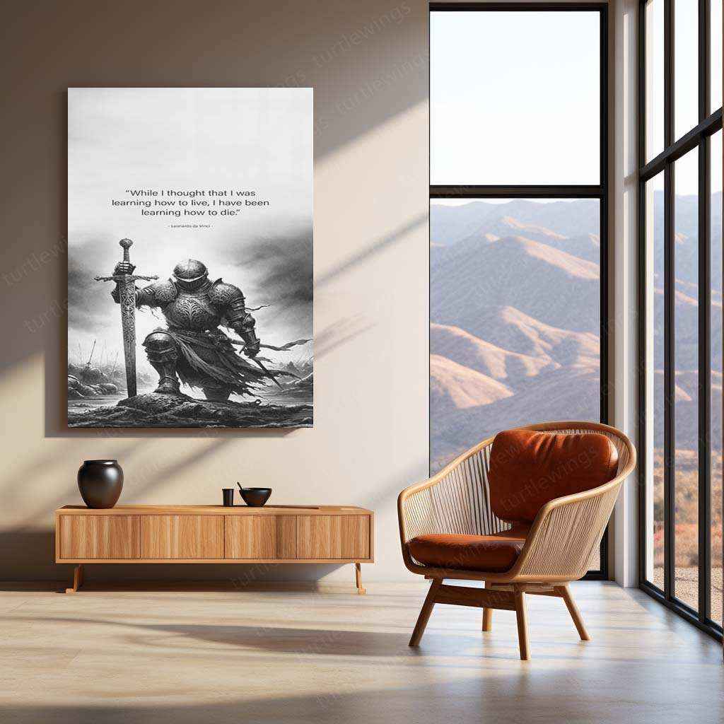 Leonardo da Vinci Warrior Quote – The Master of Art and Wisdom Metal Poster 2 - TURTLEWINGS
