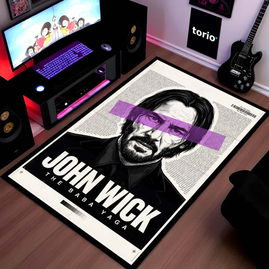 John Wick "The Baba Yaga" Flat Rug | Assassin Movie Inspired Area Flat Rug | Premium Anti-Slip Flat Rug for Gaming & Bedroom