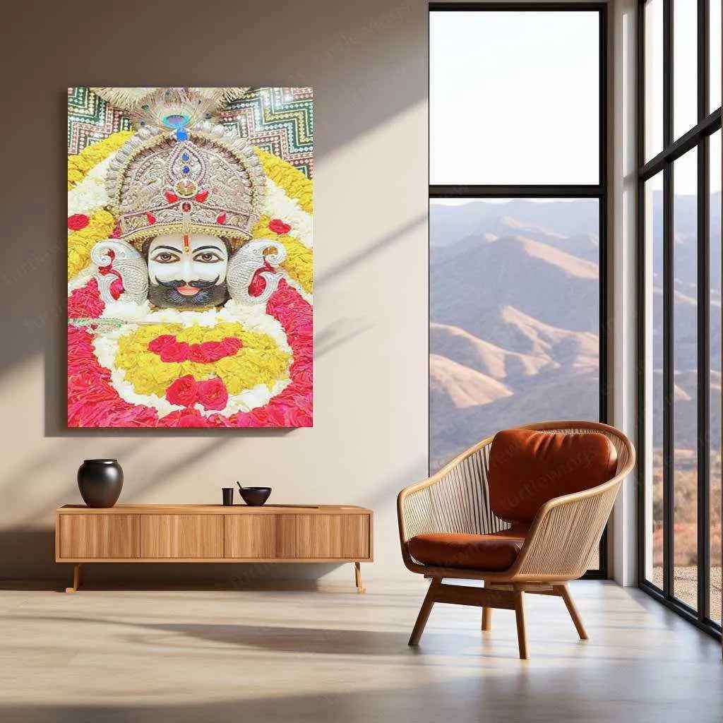 Khatu Shyam Maharaj Rajasthan Spiritual Metal Poster - Divine Grace and Devotion 1 - TURTLEWINGS