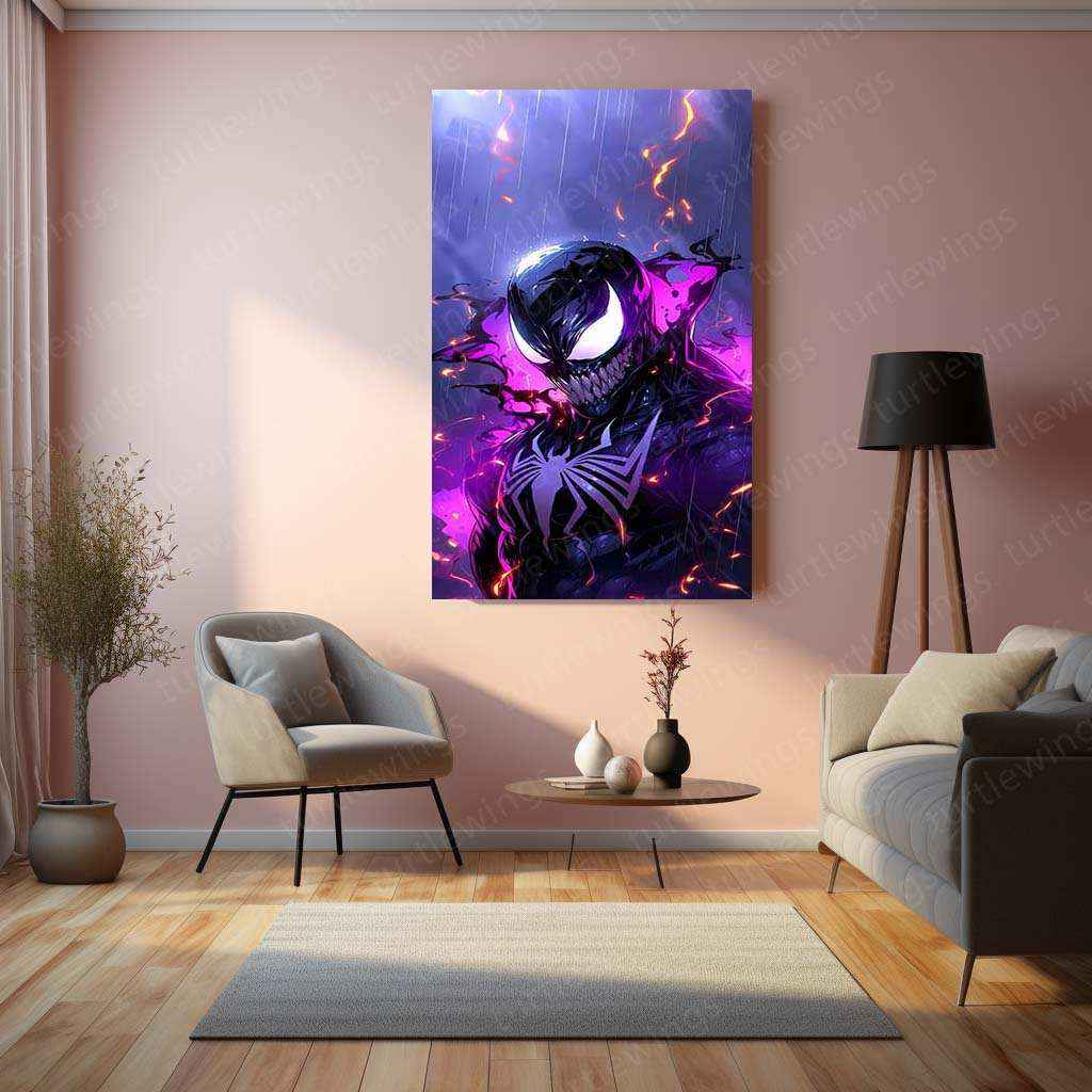 Venom Metal Poster | Marvel Symbiote Wall Art | Dark Comic-Inspired Decor - TURTLEWINGS