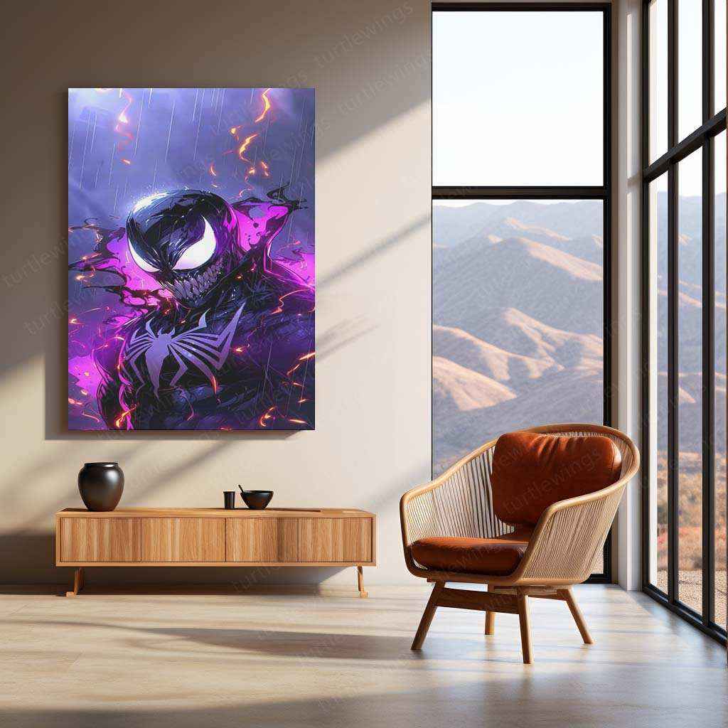 Venom Metal Poster | Marvel Symbiote Wall Art | Dark Comic-Inspired Decor - TURTLEWINGS