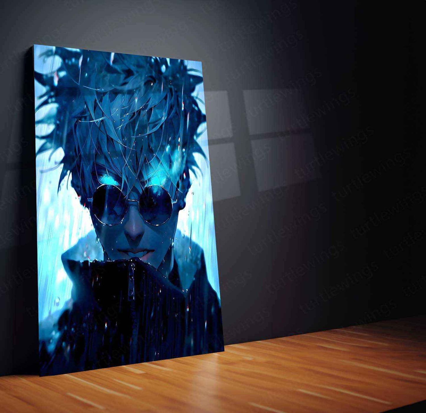 Satoru Gojo Metal Poster | Jujutsu Kaisen Anime Wall Art | Infinity Domain Expansion Decor Description - TURTLEWINGS