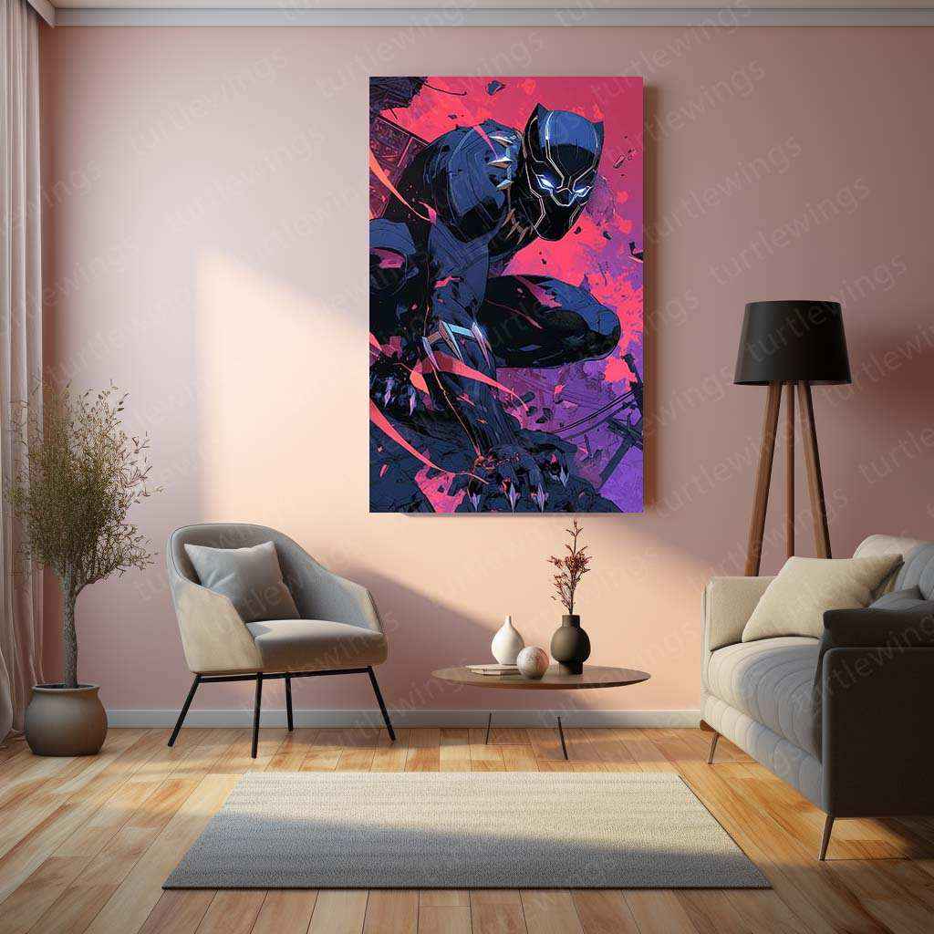 Black Panther Metal Poster | Marvel Wall Art | Wakanda Forever Decor - TURTLEWINGS