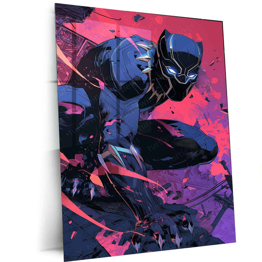 Black Panther Metal Poster | Marvel Wall Art | Wakanda Forever Decor - TURTLEWINGS