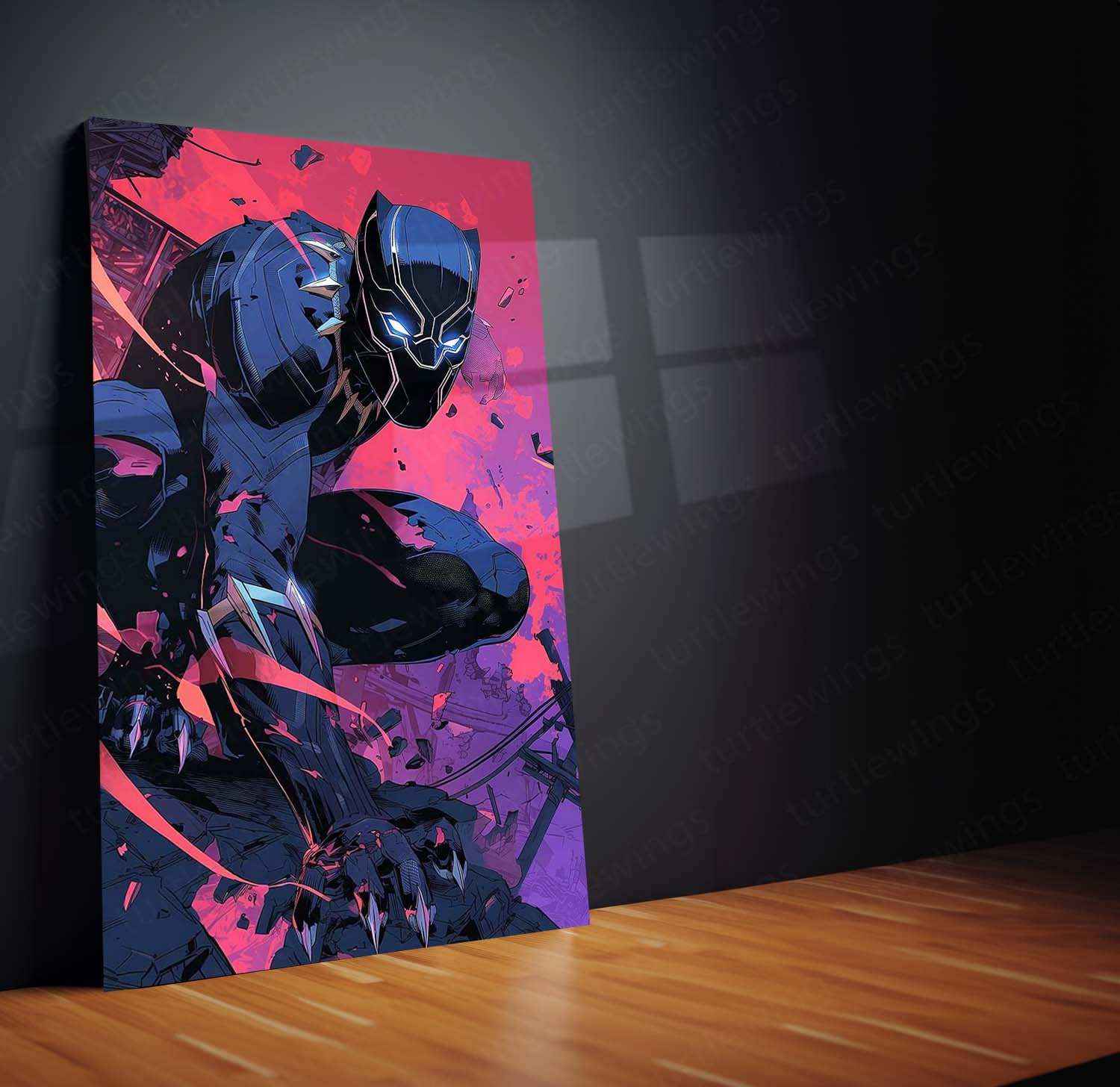Black Panther Metal Poster | Marvel Wall Art | Wakanda Forever Decor - TURTLEWINGS