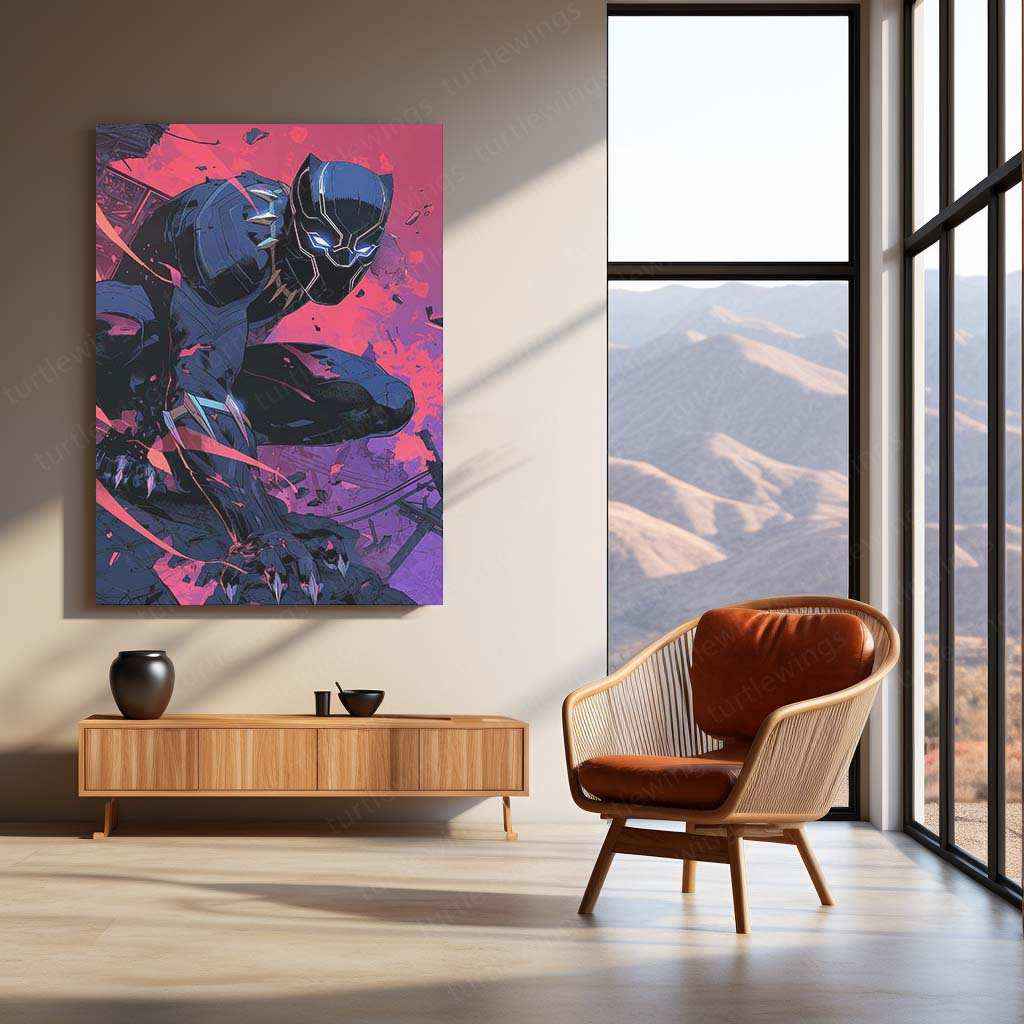 Black Panther Metal Poster | Marvel Wall Art | Wakanda Forever Decor - TURTLEWINGS