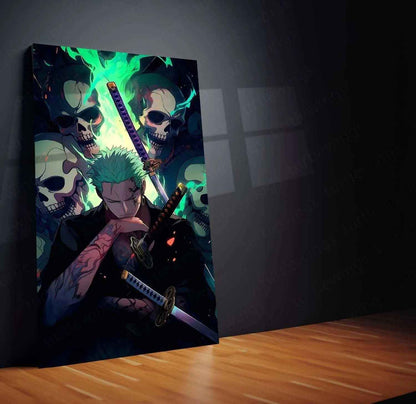 Zoro Metal Poster | One Piece Anime Wall Art | Three-Sword Style Decor - TURTLEWINGS