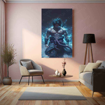 Sasuke Uchiha Metal Poster | Naruto Anime Wall Art | Sharingan & Rinnegan Decor - TURTLEWINGS