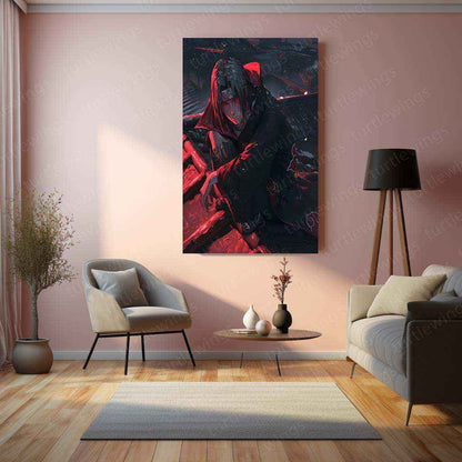 Itachi Uchiha Metal Poster | Naruto Anime Wall Art | Akatsuki Sharingan Decor - TURTLEWINGS