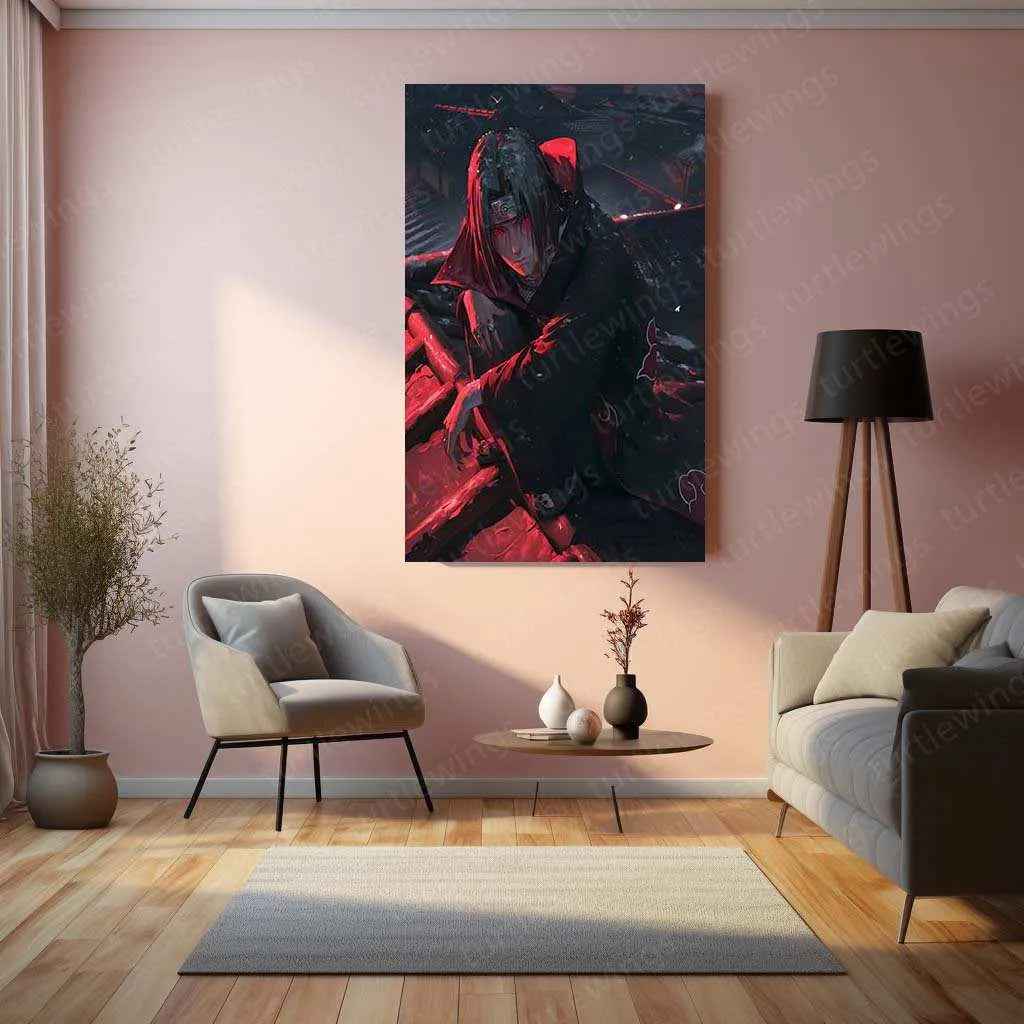 Itachi Uchiha Metal Poster | Naruto Anime Wall Art | Akatsuki Sharingan Decor - TURTLEWINGS