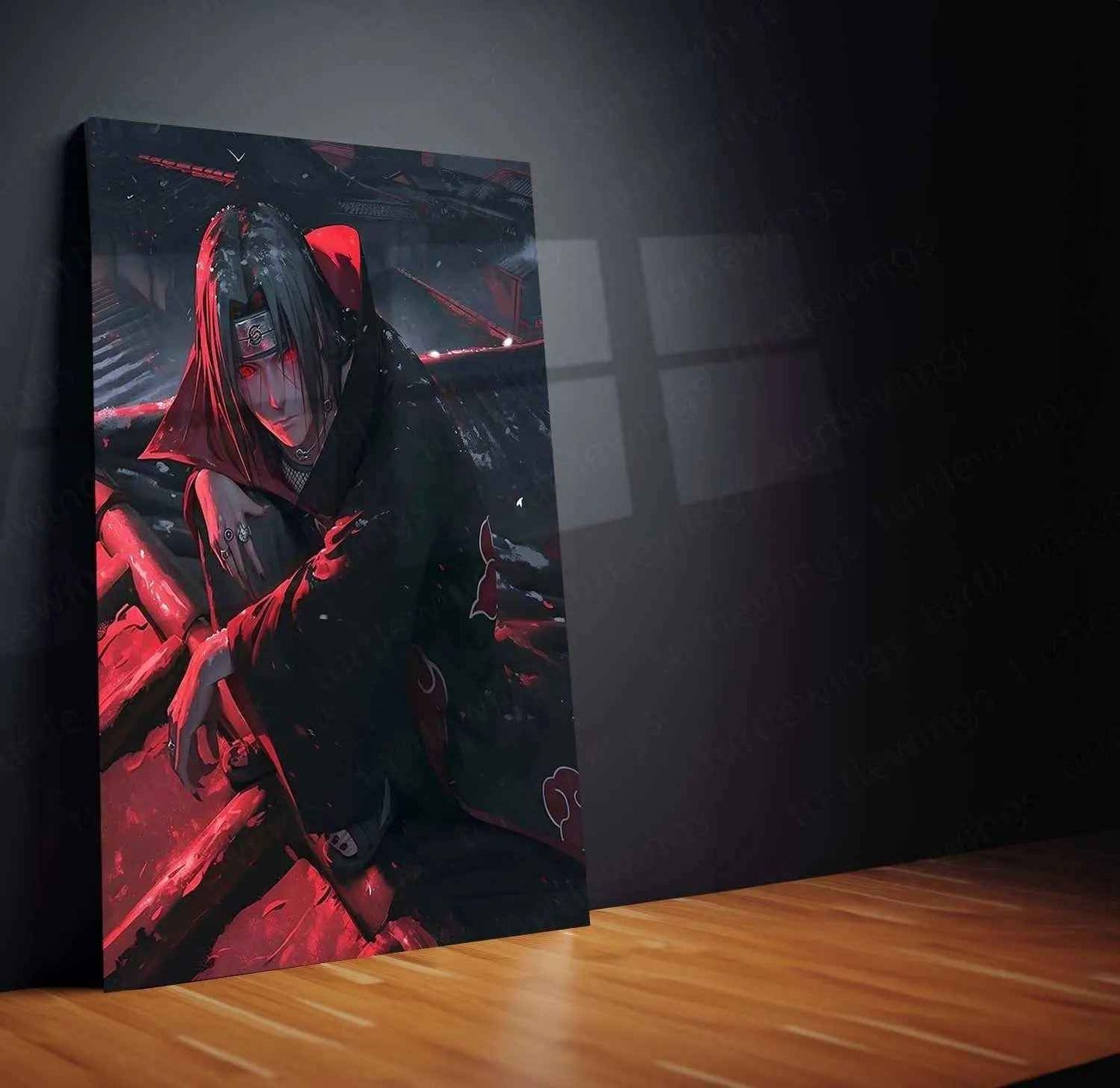 Itachi Uchiha Metal Poster | Naruto Anime Wall Art | Akatsuki Sharingan Decor - TURTLEWINGS