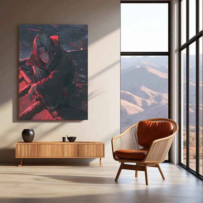 Itachi Uchiha Metal Poster | Naruto Anime Wall Art | Akatsuki Sharingan Decor - TURTLEWINGS