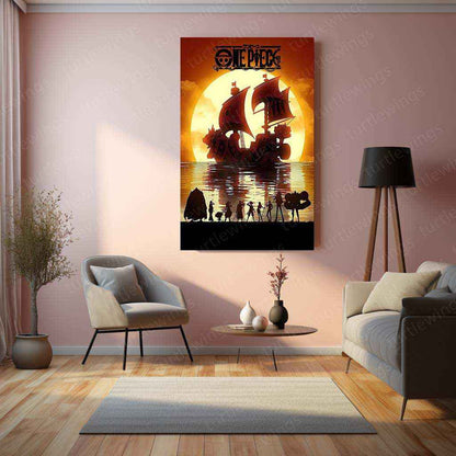 One Piece Metal Poster | Pirate Adventure Wall Art | Luffy & Crew Anime Decor - TURTLEWINGS