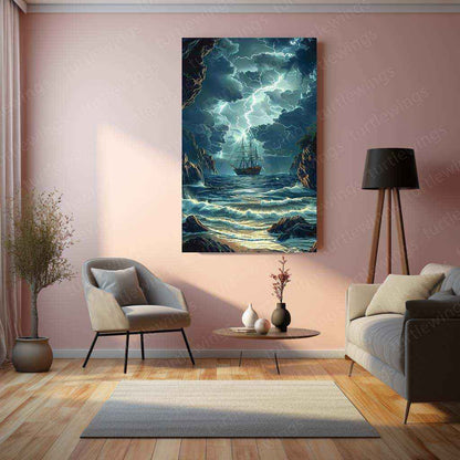 Nature Abstract Art Metal Poster | Modern Landscape Wall Art | Organic and Fluid Design - TURTLEWINGS