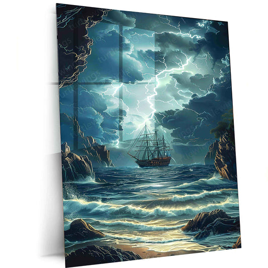 Nature Abstract Art Metal Poster | Modern Landscape Wall Art | Organic and Fluid Design - TURTLEWINGS