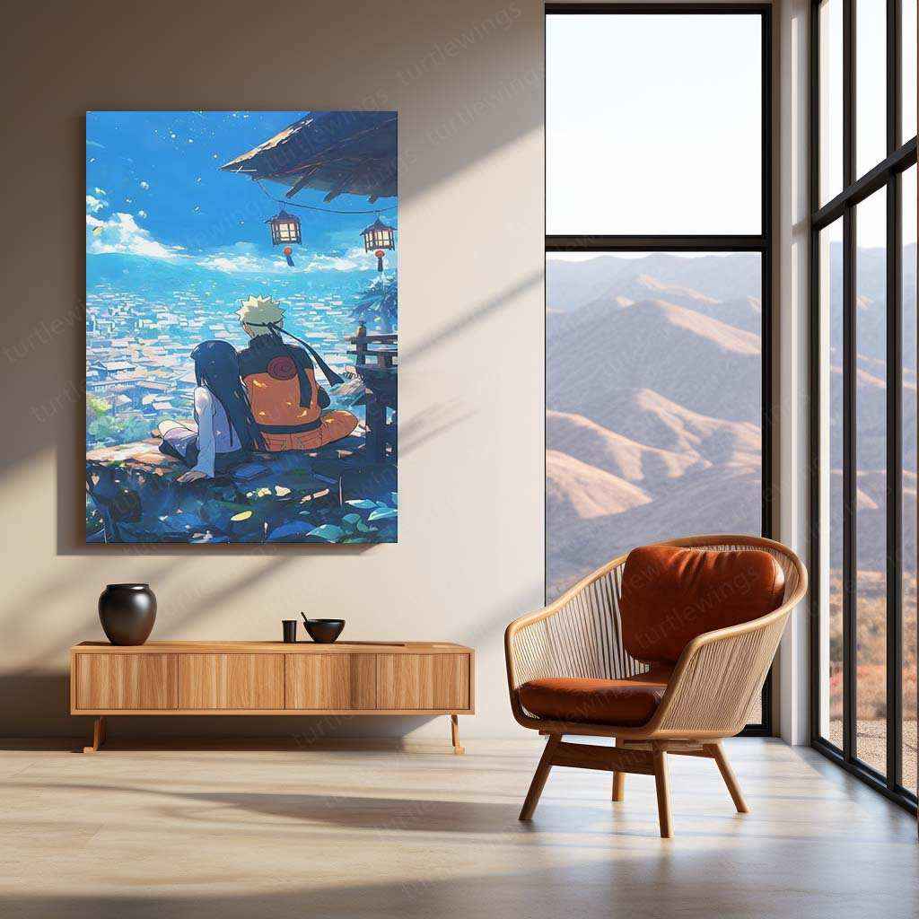 Naruto and Hinata Metal Poster | Iconic Couple Anime Art | Love & Adventure Wall Decor - TURTLEWINGS