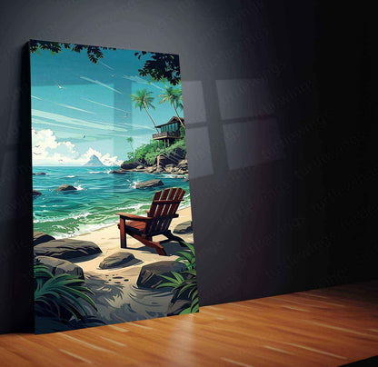 Ocean Nature Art Metal Poster | Tranquil Seascape & Coastal Beauty Wall Decor 2 - TURTLEWINGS