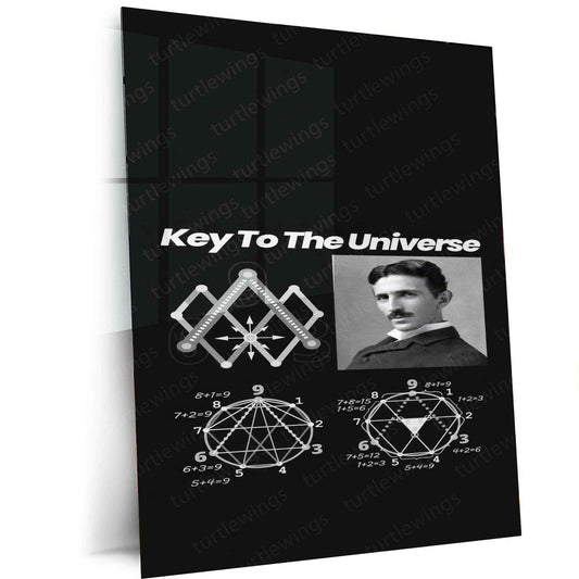 Nikola Tesla Metal Poster | Genius Inventor & Electric Pioneer Art | Vintage Science Wall Decor - TURTLEWINGS