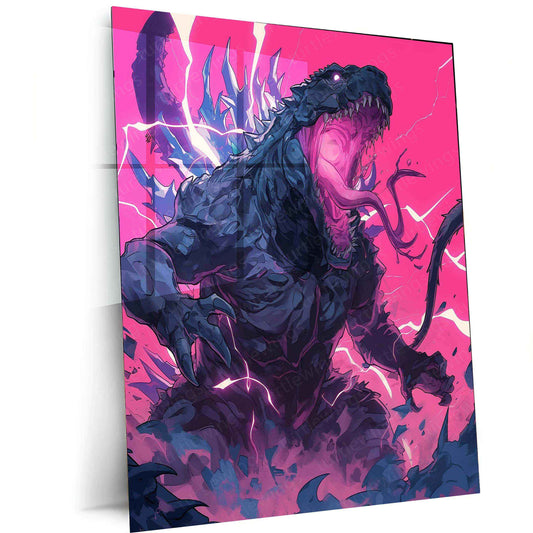 Godzilla Metal Poster | Kaiju Movie Wall Art | Monster King Aesthetic - TURTLEWINGS