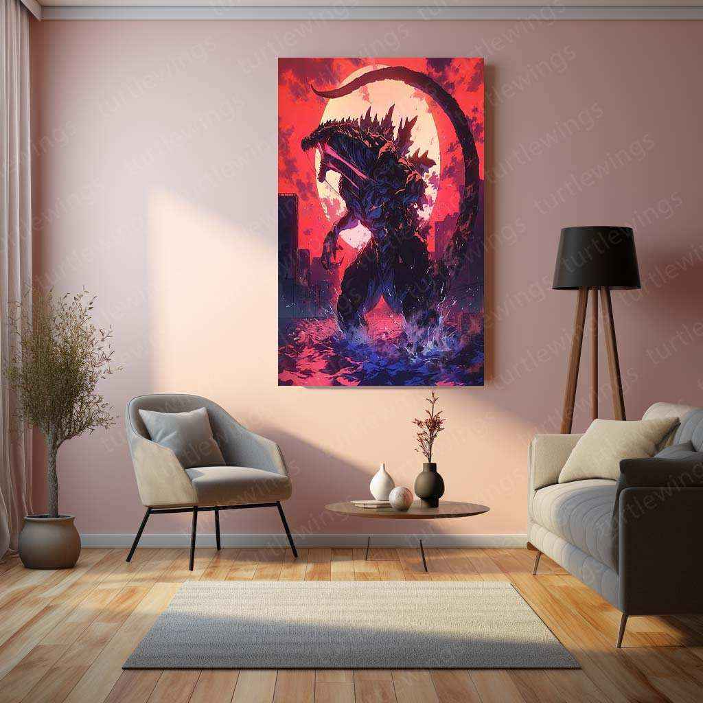 Godzilla Metal Poster | Kaiju Movie Wall Art | Monster King Aesthetic1 - TURTLEWINGS