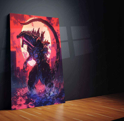 Godzilla Metal Poster | Kaiju Movie Wall Art | Monster King Aesthetic1 - TURTLEWINGS