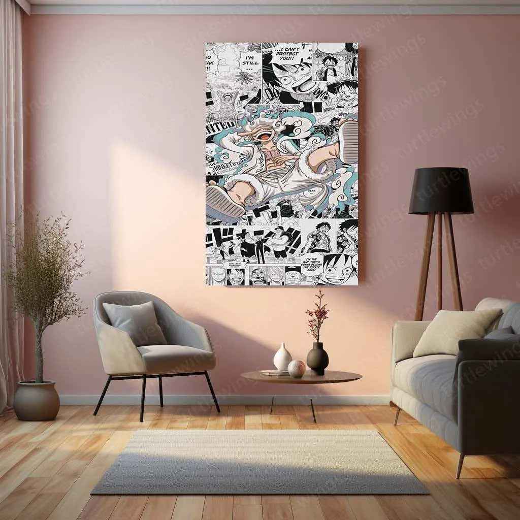 Monkey D. Luffy Gear 5 Metal Poster | Epic Transformation Art | One Piece Wall Decor - TURTLEWINGS