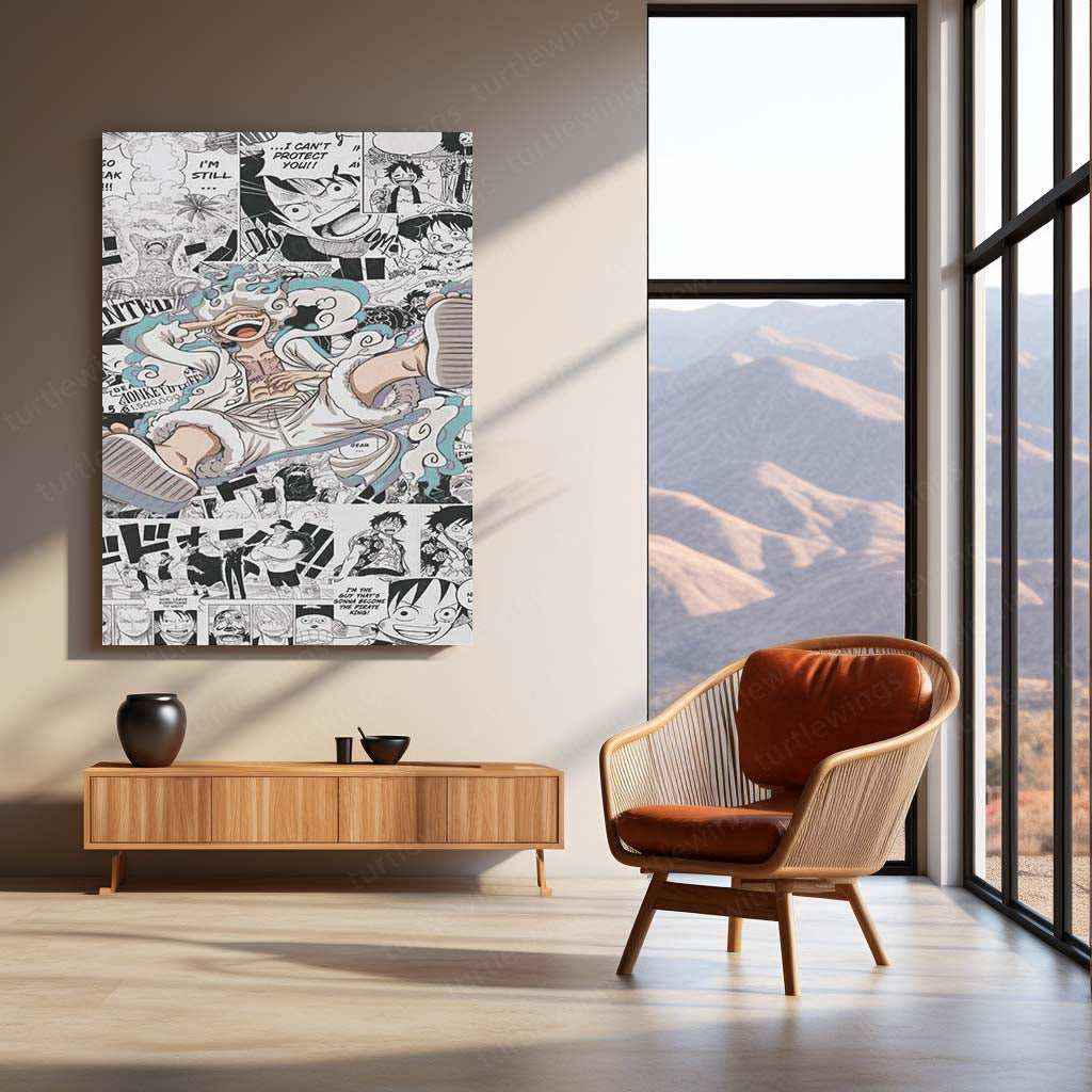 Monkey D. Luffy Gear 5 Metal Poster | Epic Transformation Art | One Piece Wall Decor - TURTLEWINGS