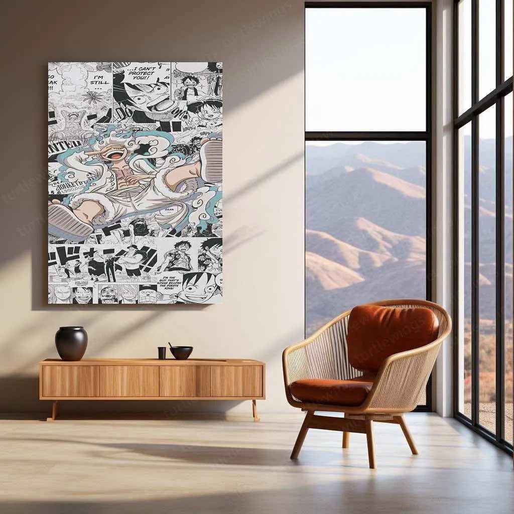 Monkey D. Luffy Gear 5 Metal Poster | Epic Transformation Art | One Piece Wall Decor - TURTLEWINGS