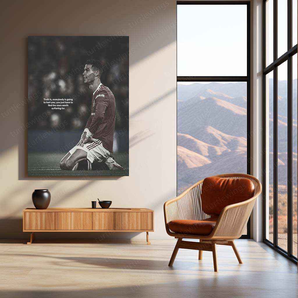 Cristiano Ronaldo Metal Poster | Football Legend Wall Art | CR7 Sports Decor - TURTLEWINGS