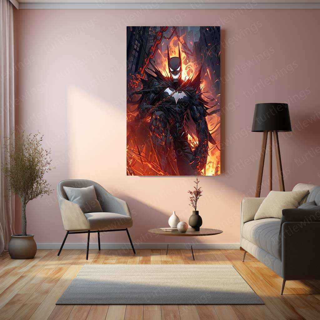 Stylized Batman Metal Poster – Iconic Dark Knight Art - TURTLEWINGS