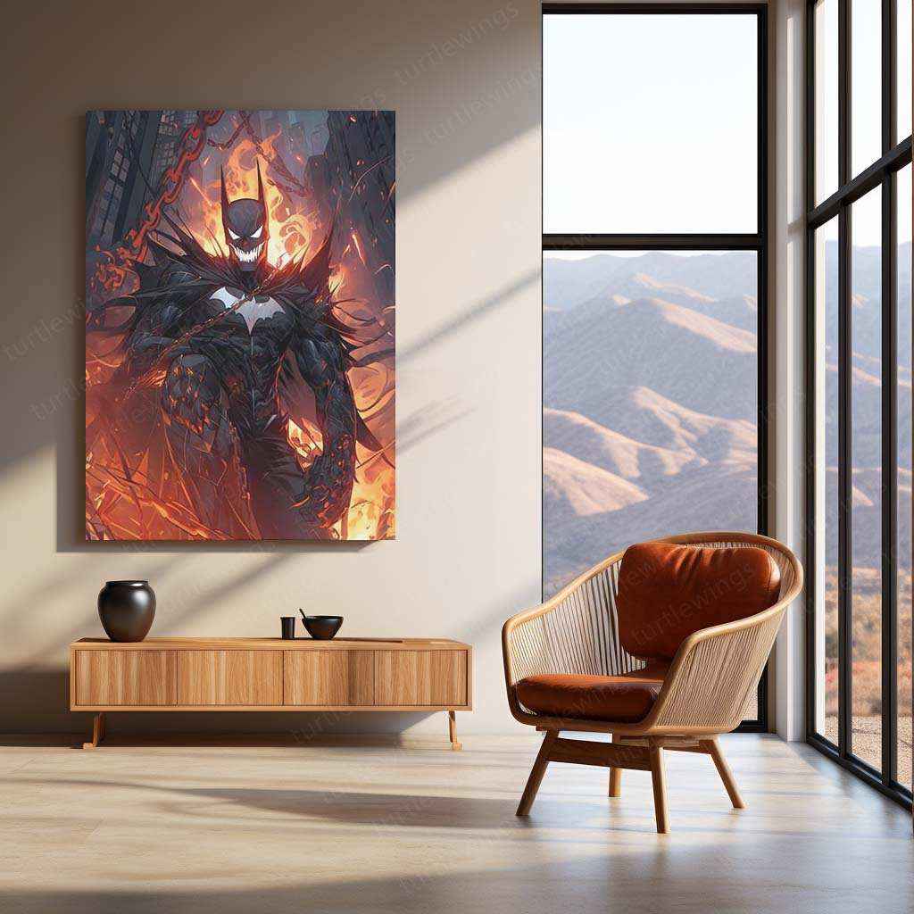 Stylized Batman Metal Poster – Iconic Dark Knight Art - TURTLEWINGS