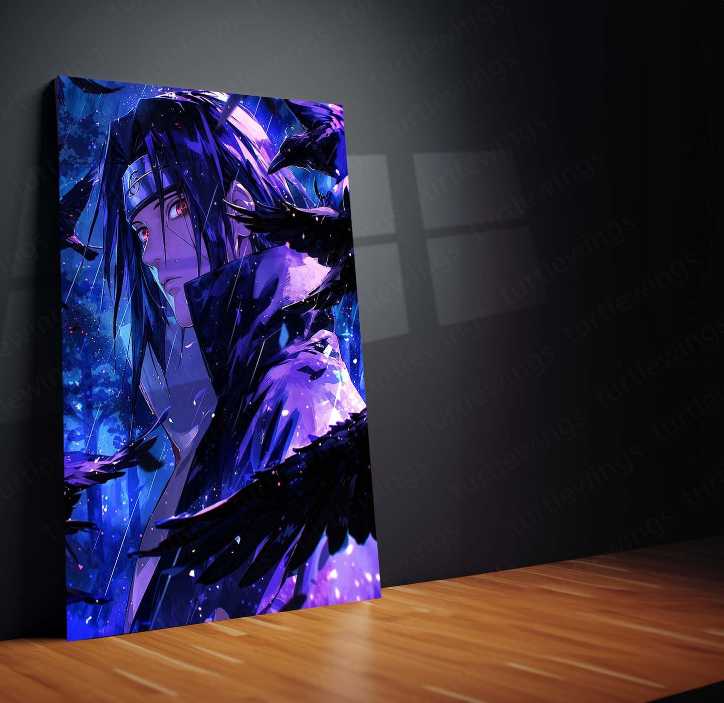 Anime Metal Poster | Itachi Uchiha Crow of the Sharingan Naruto Wall Art